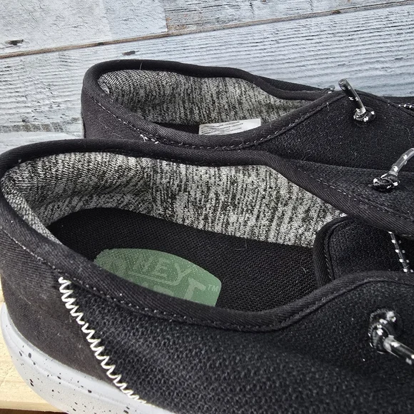 Hey Dude Conway Sport Mesh Slip On Sneakers White Black Speckles Mens Size 11 - Picture 7 of 11